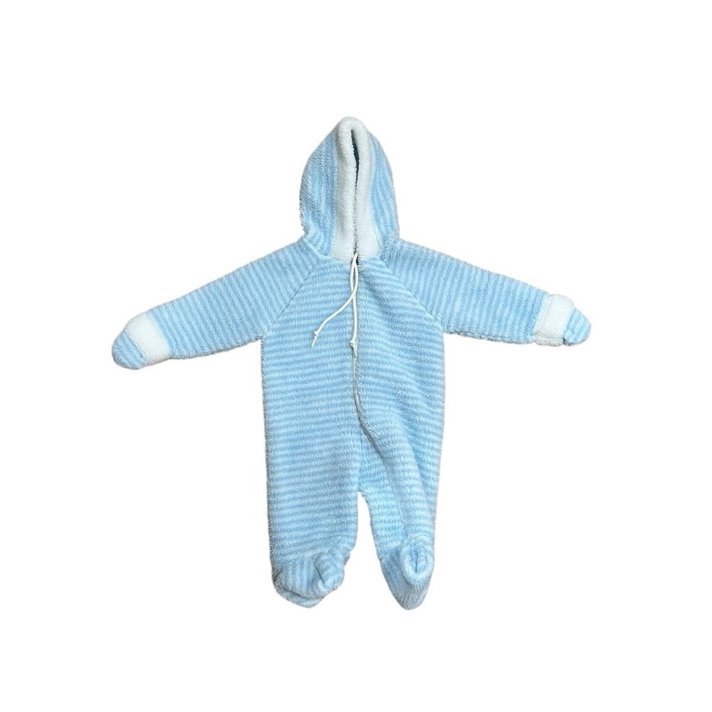 Vintage 0-6 Months Baby Montgomery Ward Romper Blue & White Striped